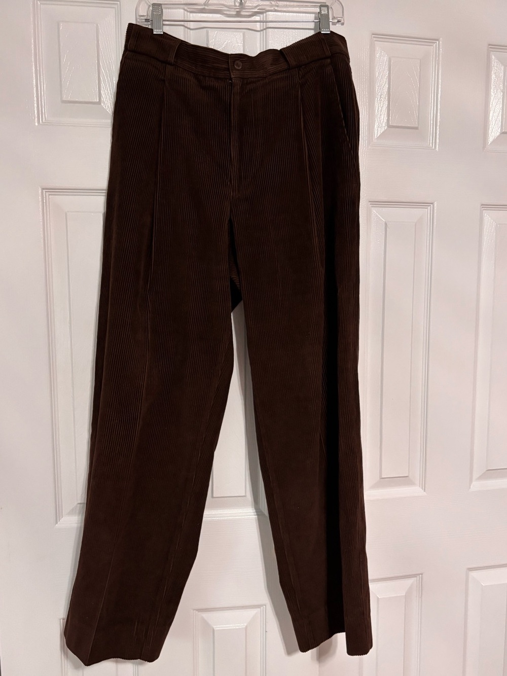 Men's Armani Brown Corduroy Pants - Classic Straight Leg size 36